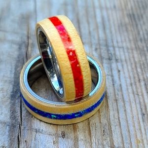 Hand Crafted Wooden Rings w/ Stainless Steel Core